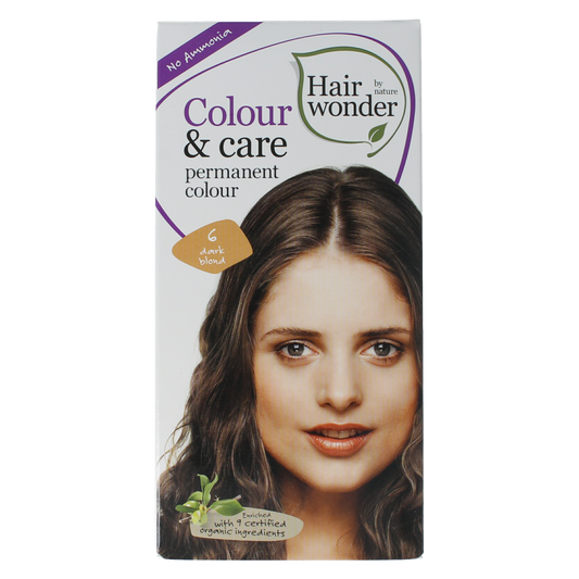 Hairwonder Colour & Care dark blond hair dye tube, 100ml, showing the packaging for professional hair coloring.