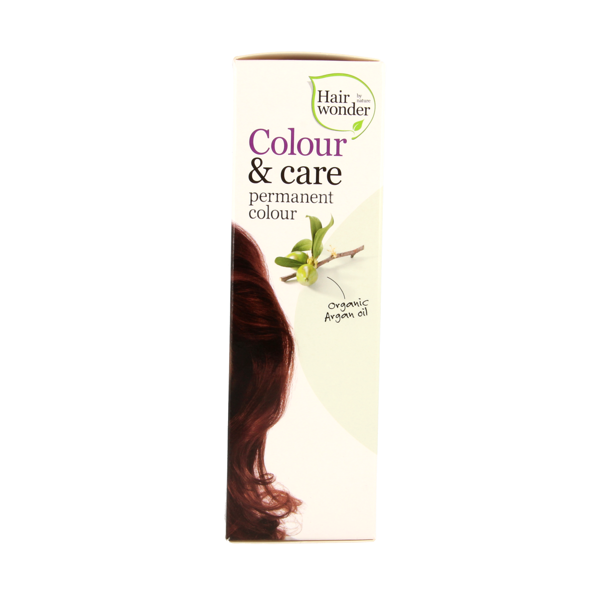 Hairwonder Colour & Care henna red hair dye in 100ml bottle, showcasing vibrant red shade and packaging.