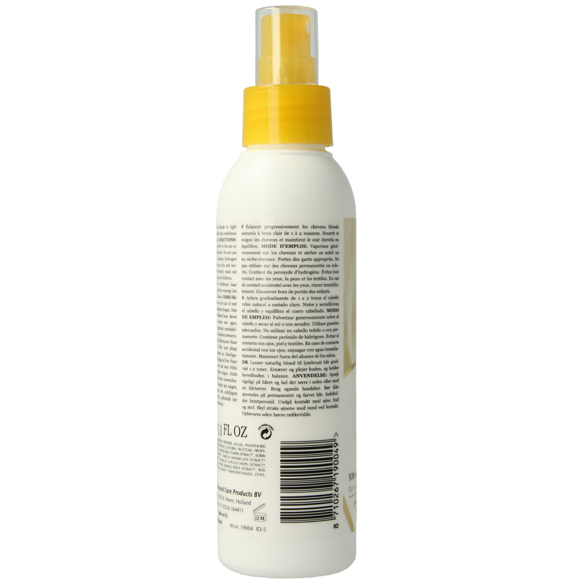 Hairwonder Natural Blond Lightening Spray 150ml, a hair lightening product with spray nozzle for natural blonde highlights.