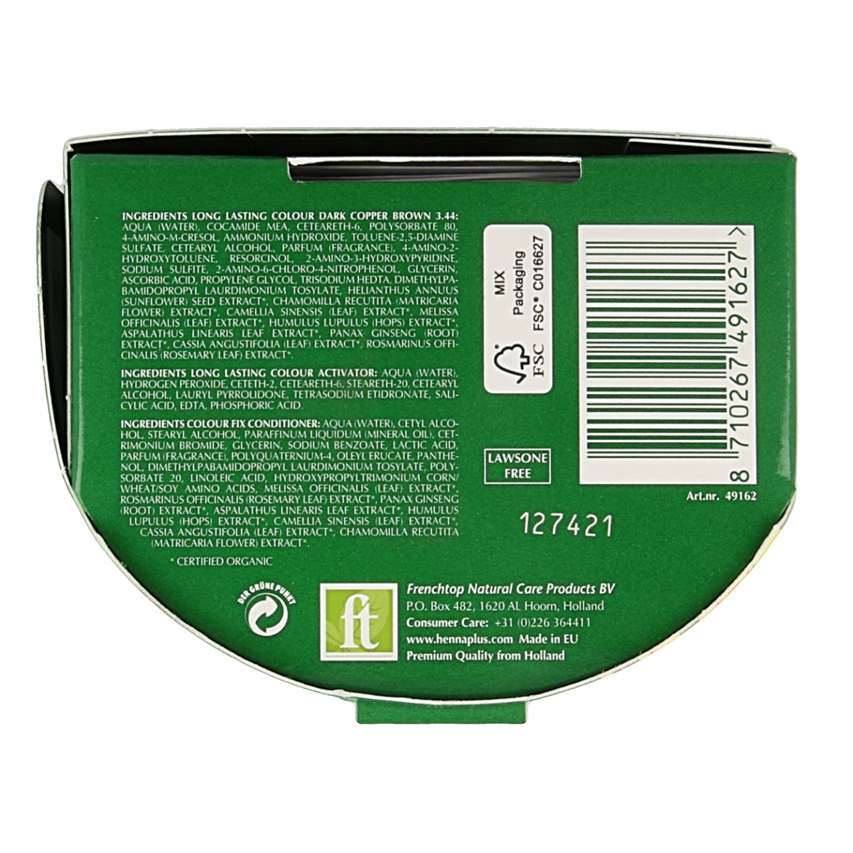 Henna Plus Long lasting colour 3.44 dark copper brown 100.00 Milliliter