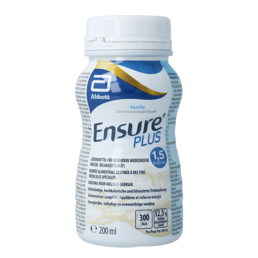 Ensure Plus Tetra Vanille medical diet supplement carton, 200ml, vanilla flavor, medical nutritional product.