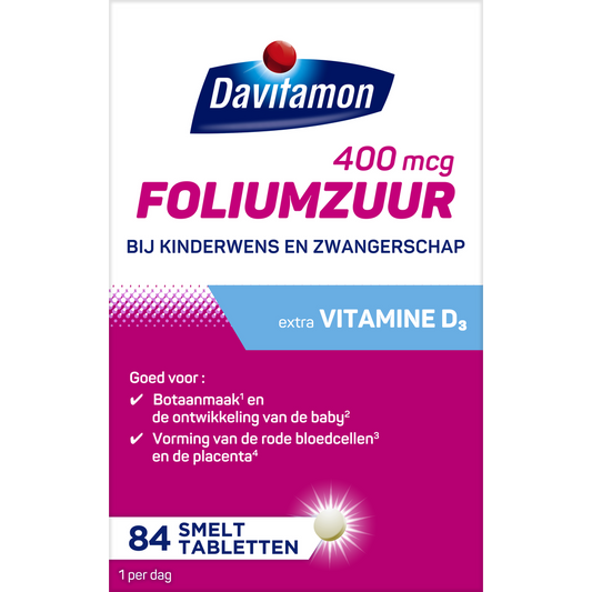 Davitamon Foliumzuur vitamine D  84.00 Tabletten