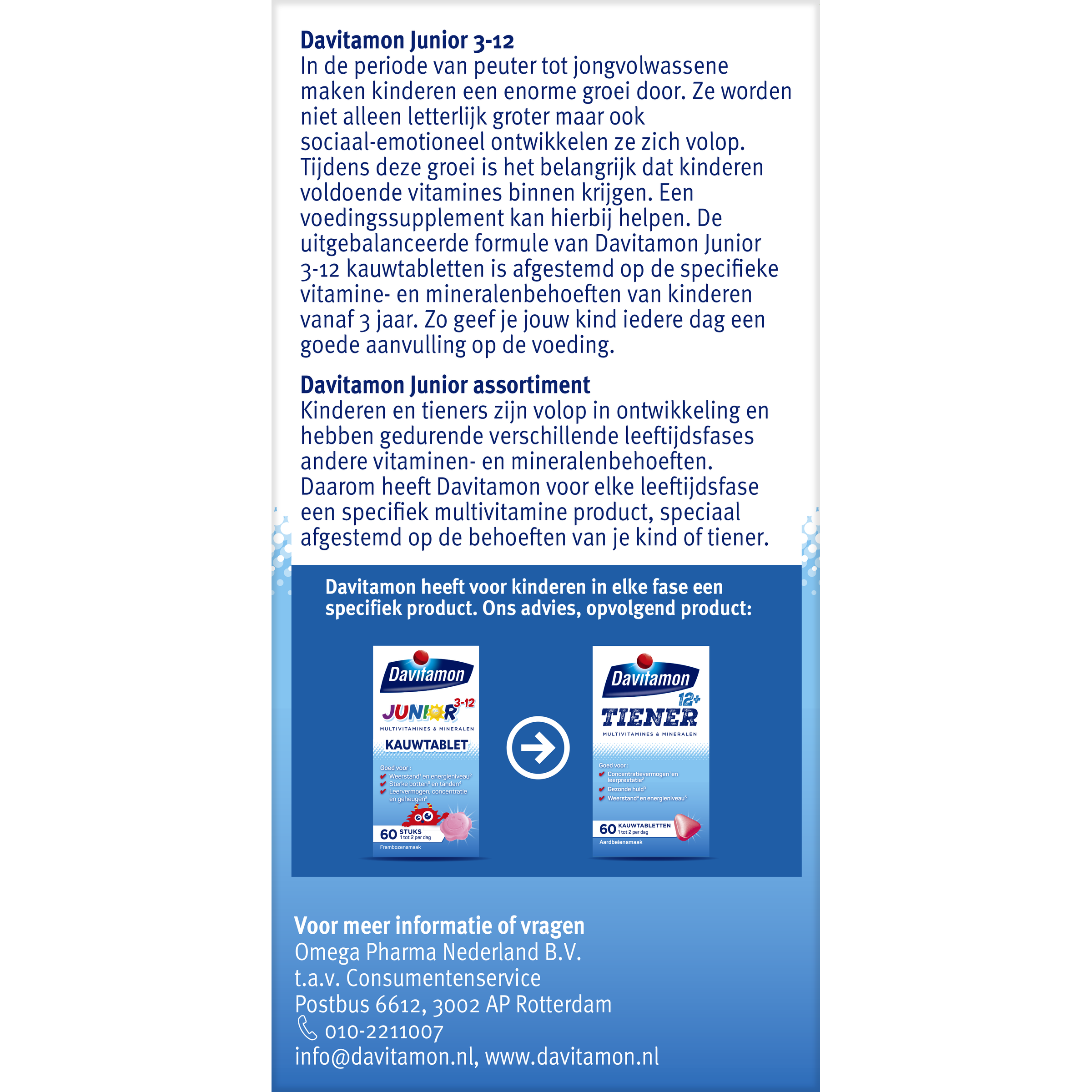 Davitamon Junior 3+ framboos 60.00 Kauwtabletten