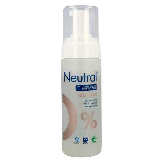 Neutral Face Wash Lotion 150ml in a clear pump bottle, gentle facial cleanser for daily skin care.