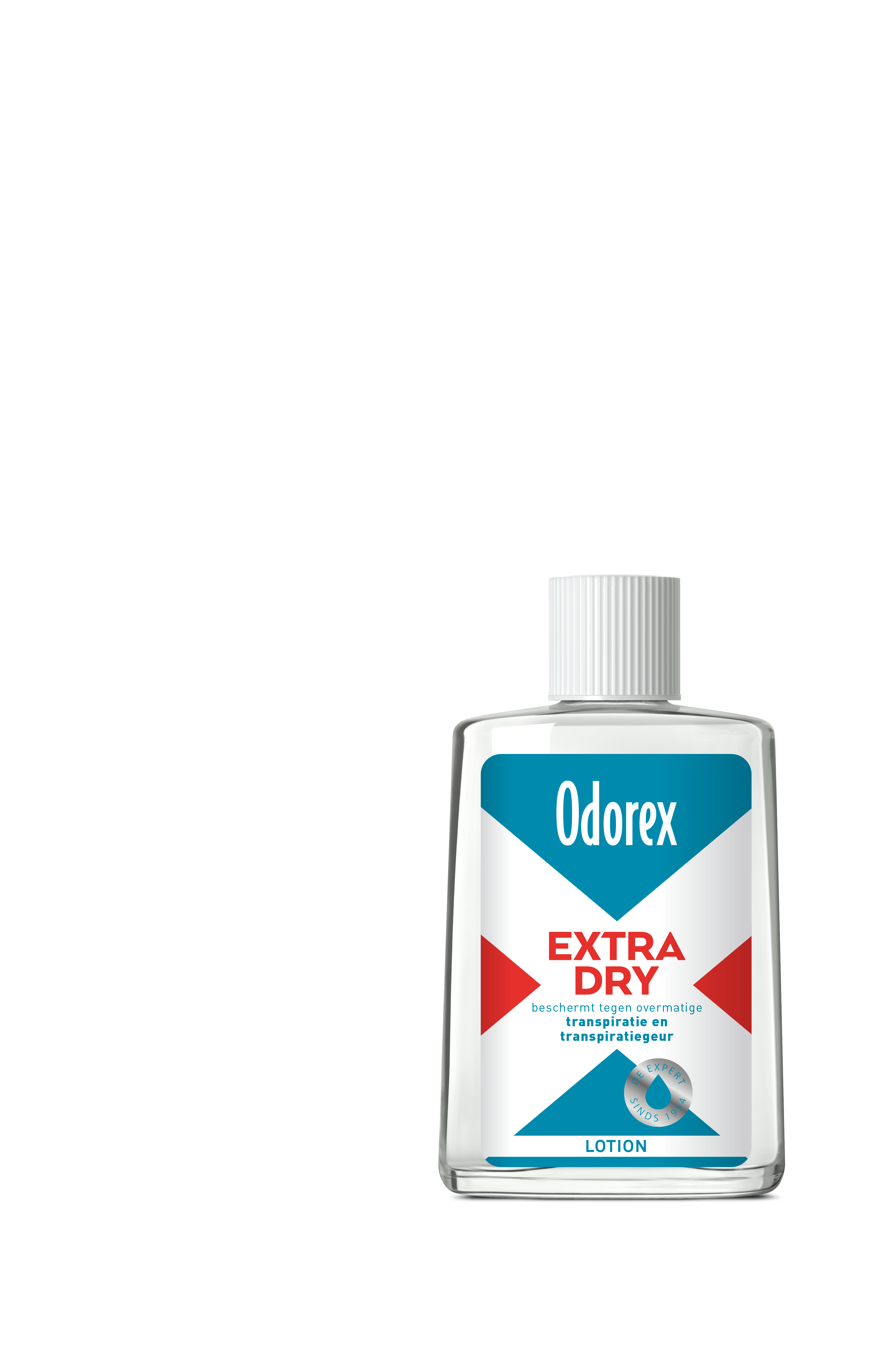 Odorex Extra Dry liquid deodorant flacon, 50ml, with clear bottle and white cap, designed for freshness and odor control