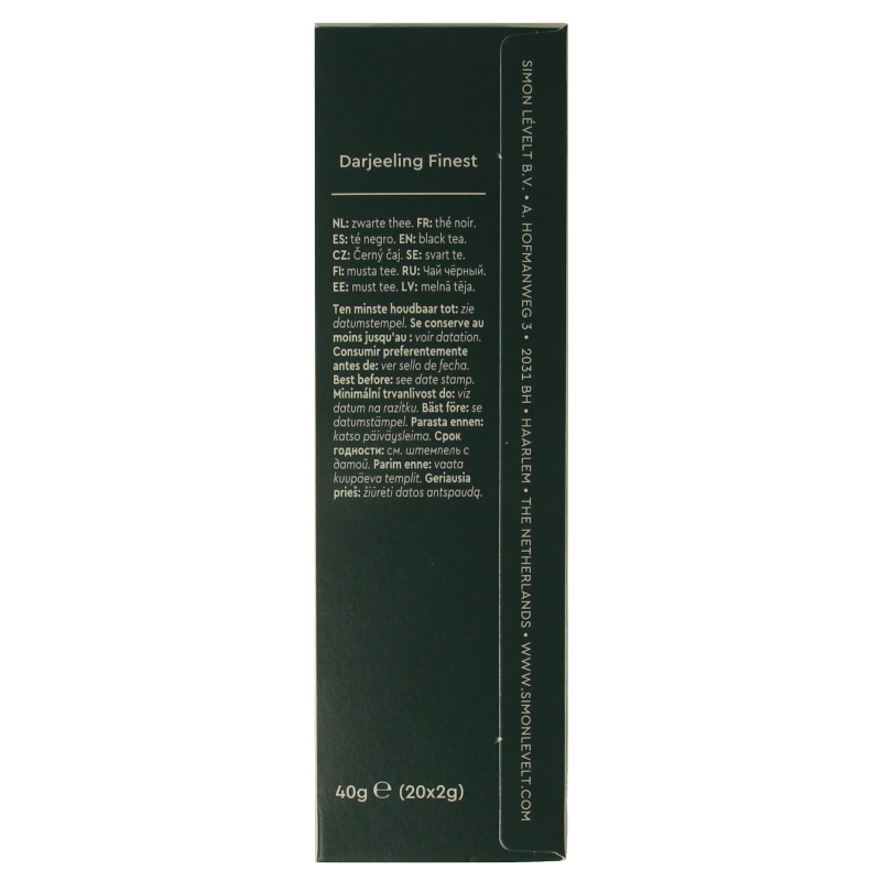 Simon Levelt Darjeeling finest bio 20 Zakjes