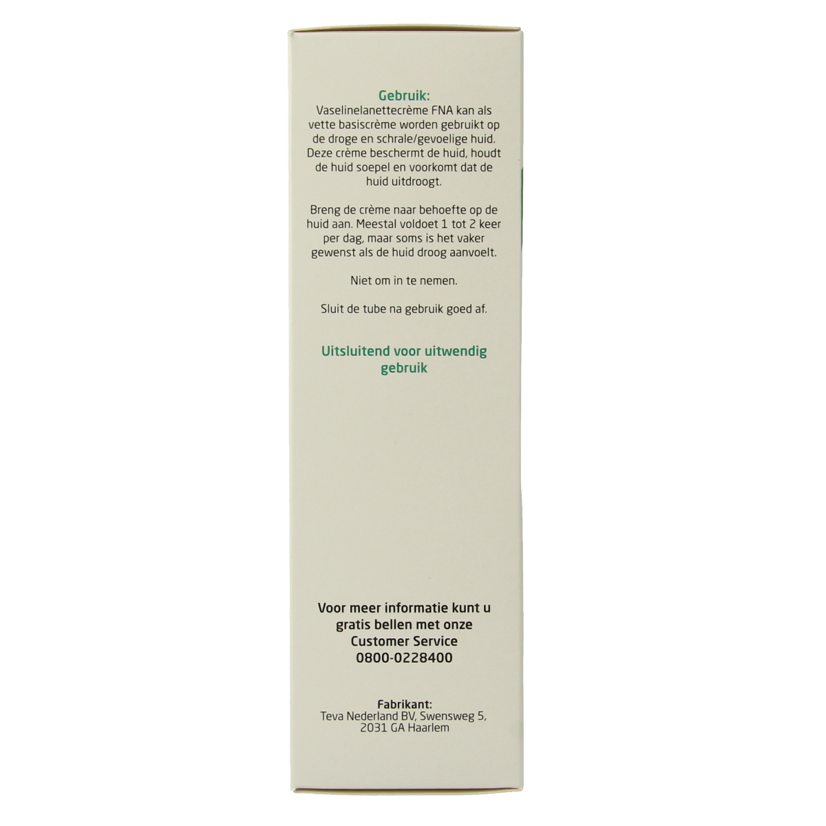 Teva Vaselinelanettecreme FNA 100.00 Gram