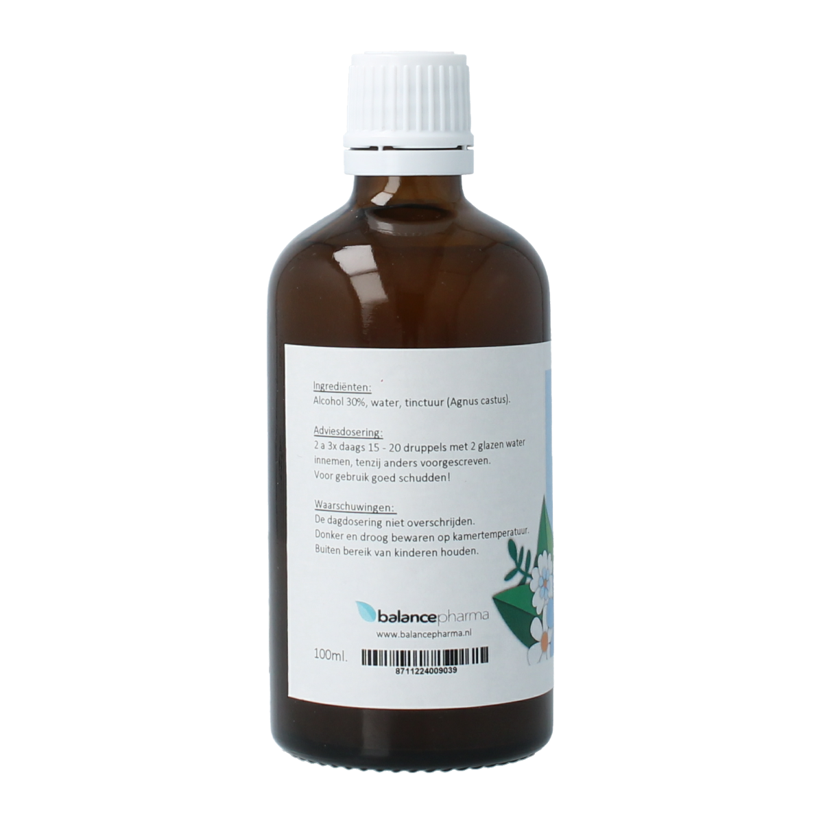 Balancepharma Agnus castus tincture in 100ml bottle, herbal supplement from Balancepharma for hormonal support.