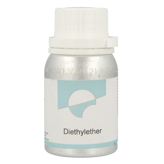 Orphi Diethylether 100ml cleaning product bottle with white cap, used for cleaning and disinfecting in laboratory or industrial settings.
