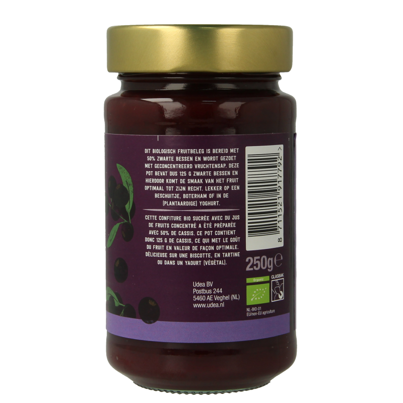 Your Organic Nature Fruit beleg zwarte bes bio 250 Gram