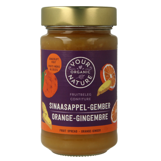 Your Organic Nature Fruit beleg sinaasappel / gember bio 250 Gram