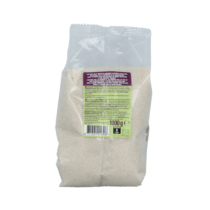 Organic Rietsuiker from Your Organic Nature, 1 kilogram bag of natural cane sugar, shown in the product image.