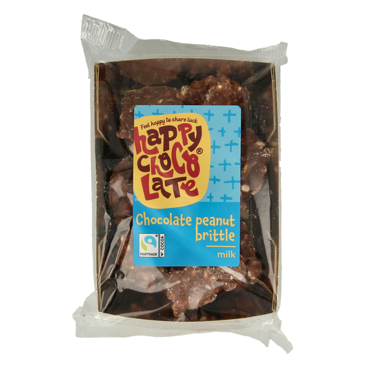 Happy Chocolate Chocolade pindarotsen melk bio 150.00 Gram