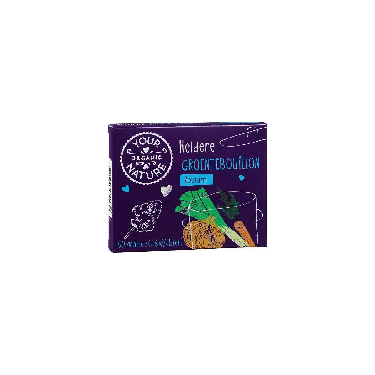 Your Organic Nature Heldere groentebouillon zoutarm bio 60.00 Gram