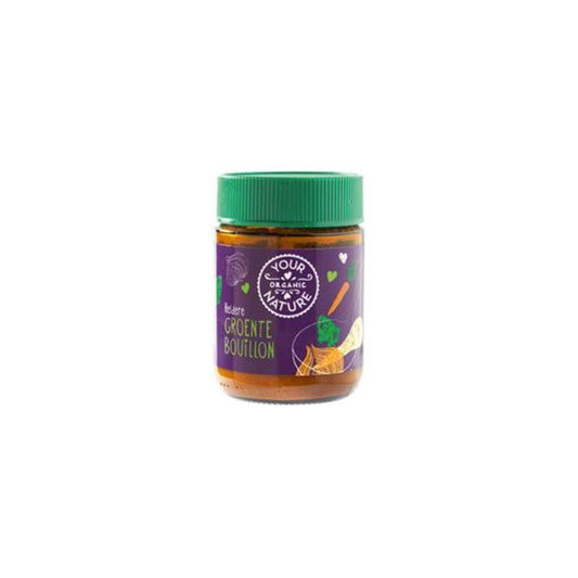 Organic Your Organic Nature vegetable bouillon powder in 150g container, natural seasoning without yeast, for flavorful cooking.