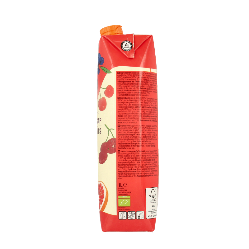 Your Organic Nature Rood fruit sap bio 1 Liter