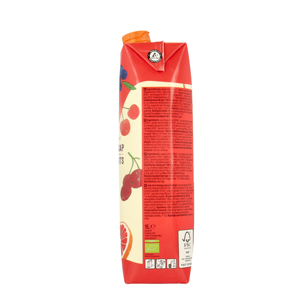 Your Organic Nature Rood fruit sap bio 1.00 Liter