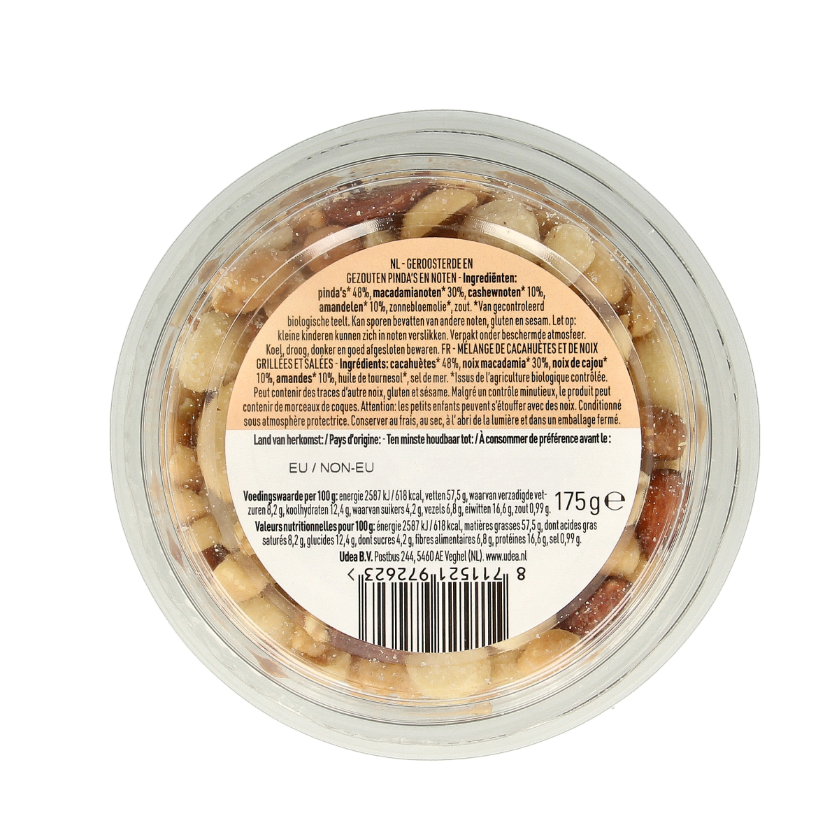 Nice & Nuts Macadamia mix met zeezout geroosterd bio 175.00 Gram