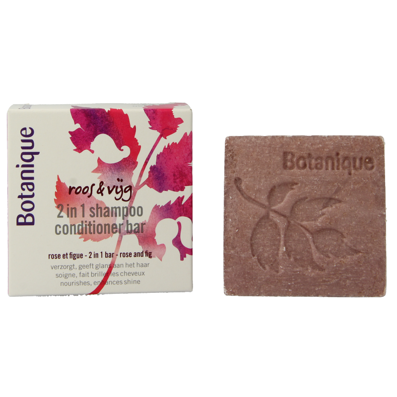 Botanique 2-in-1 shampoo conditioner bar with rooibos and fig for hair care, 100 grams, natural hair treatment product