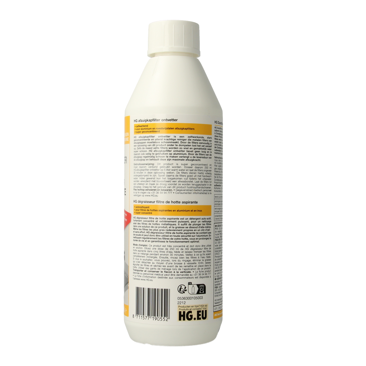 HG Afzuigkapfilter ontvetter 500.00 Milliliter