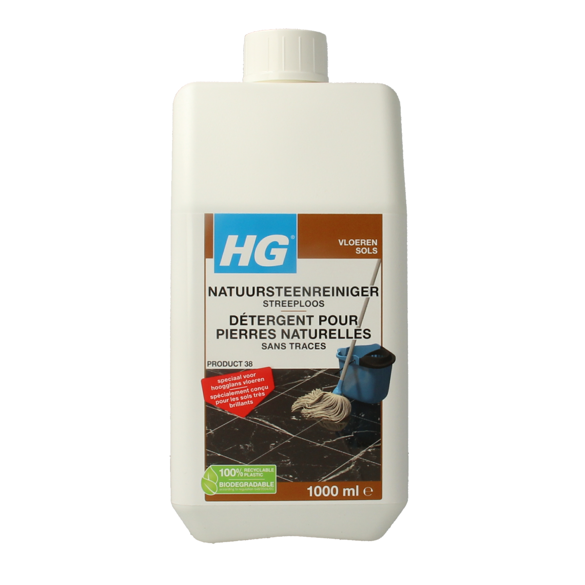 HG Natuursteen reiniger streeploos 1.00 Liter
