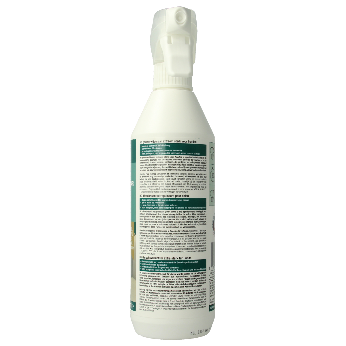 HG extreem sterke hond geurverwijderaar, 500ml, schoonmaakmiddel for neutralizing pet odors in homes.