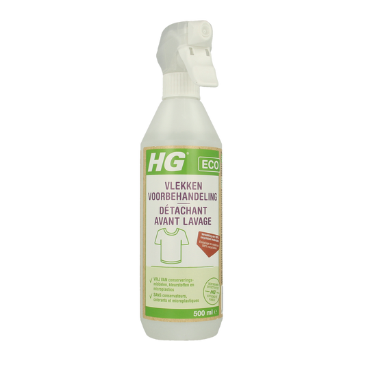 HG Eco vlek voorbehandeling, 500ml, eco-friendly stain remover for cleaning fabric and upholstery.