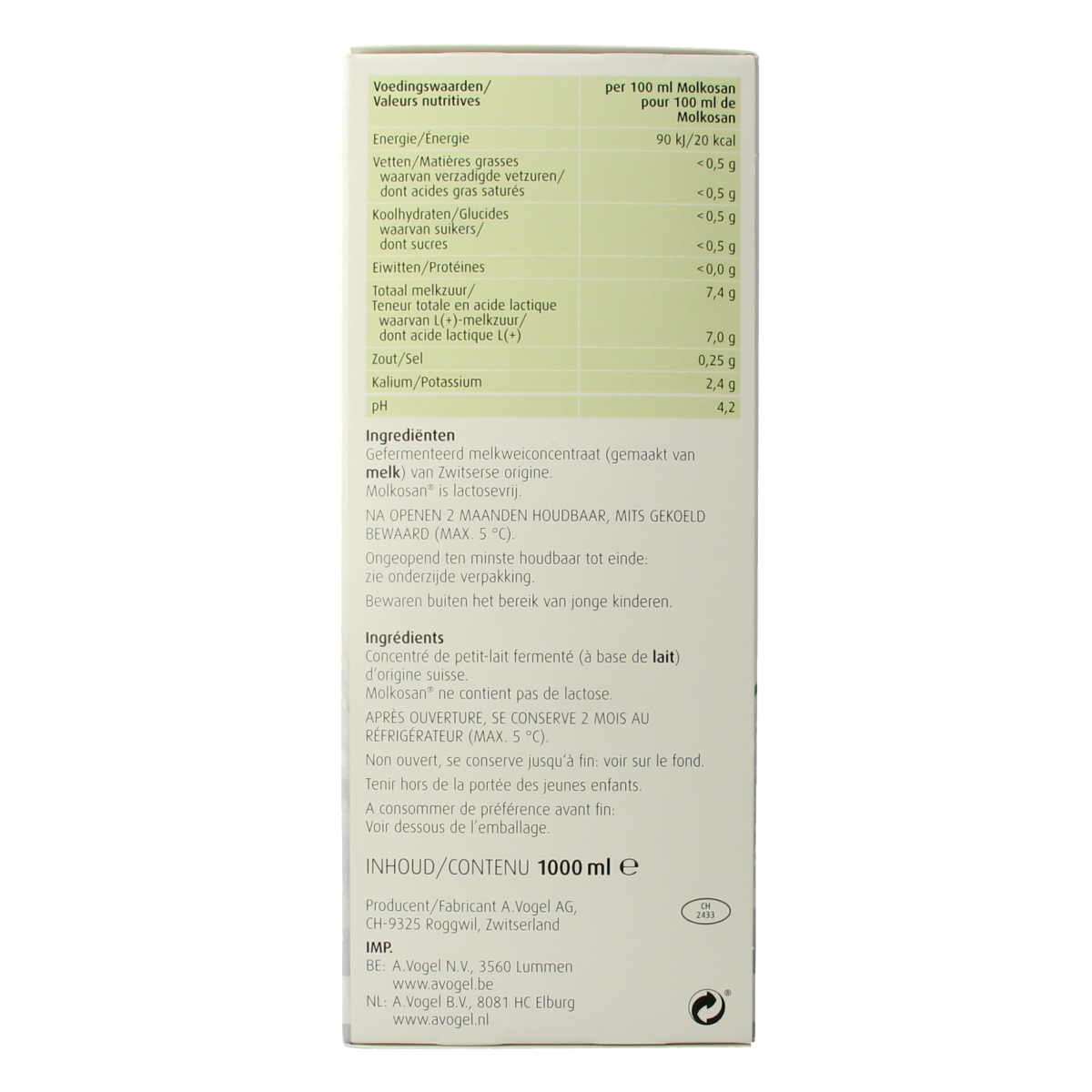 A Vogel Molkosan 1.00 Liter