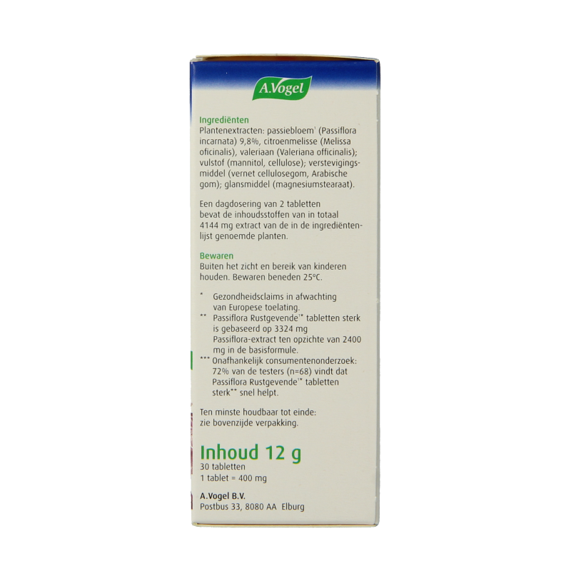 A Vogel Passiflora rustgevende tabletten sterk 30 Tabletten