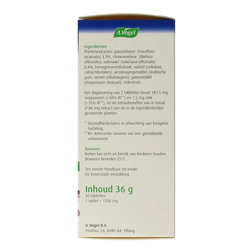A Vogel Passiflora rustgevende tabl. stemmingswisselingen 30 Tabletten