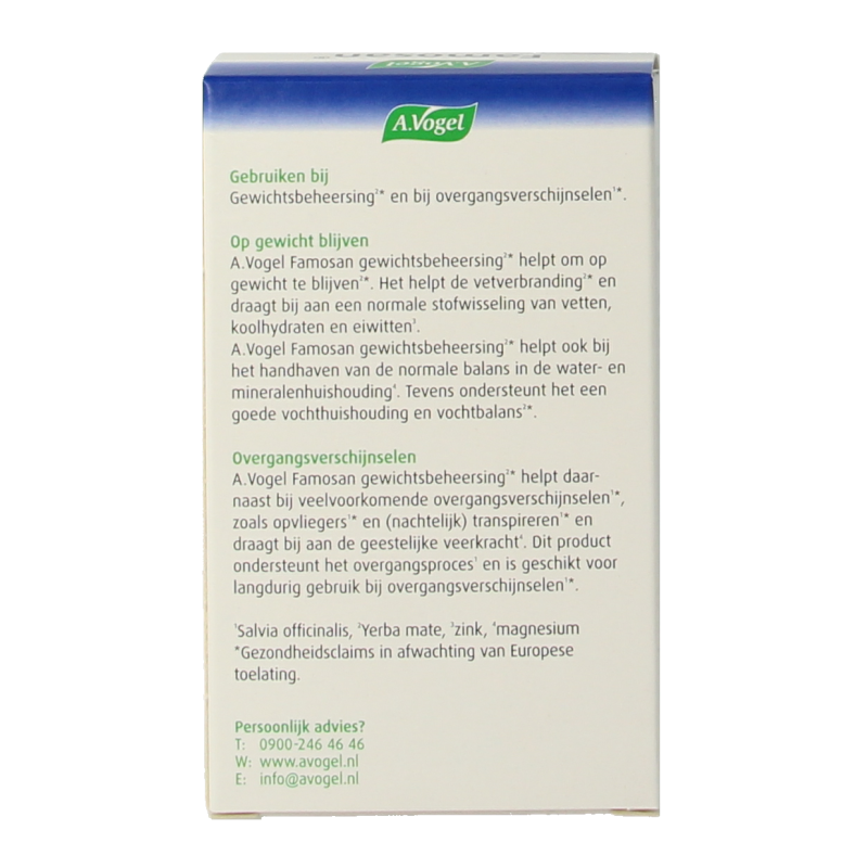 A Vogel Famosan Overgang gewichtsbeheersing 60 Tabletten