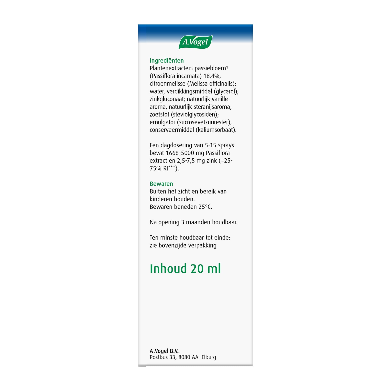 A Vogel Passiflora rustgevende spray 20 Milliliter