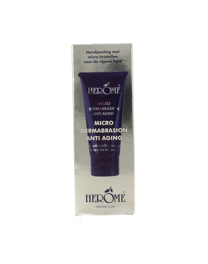 Herome Micro Dermabrasion anti-aging hand care cream in a 55ml tube, focusing on smooth, rejuvenated skin.