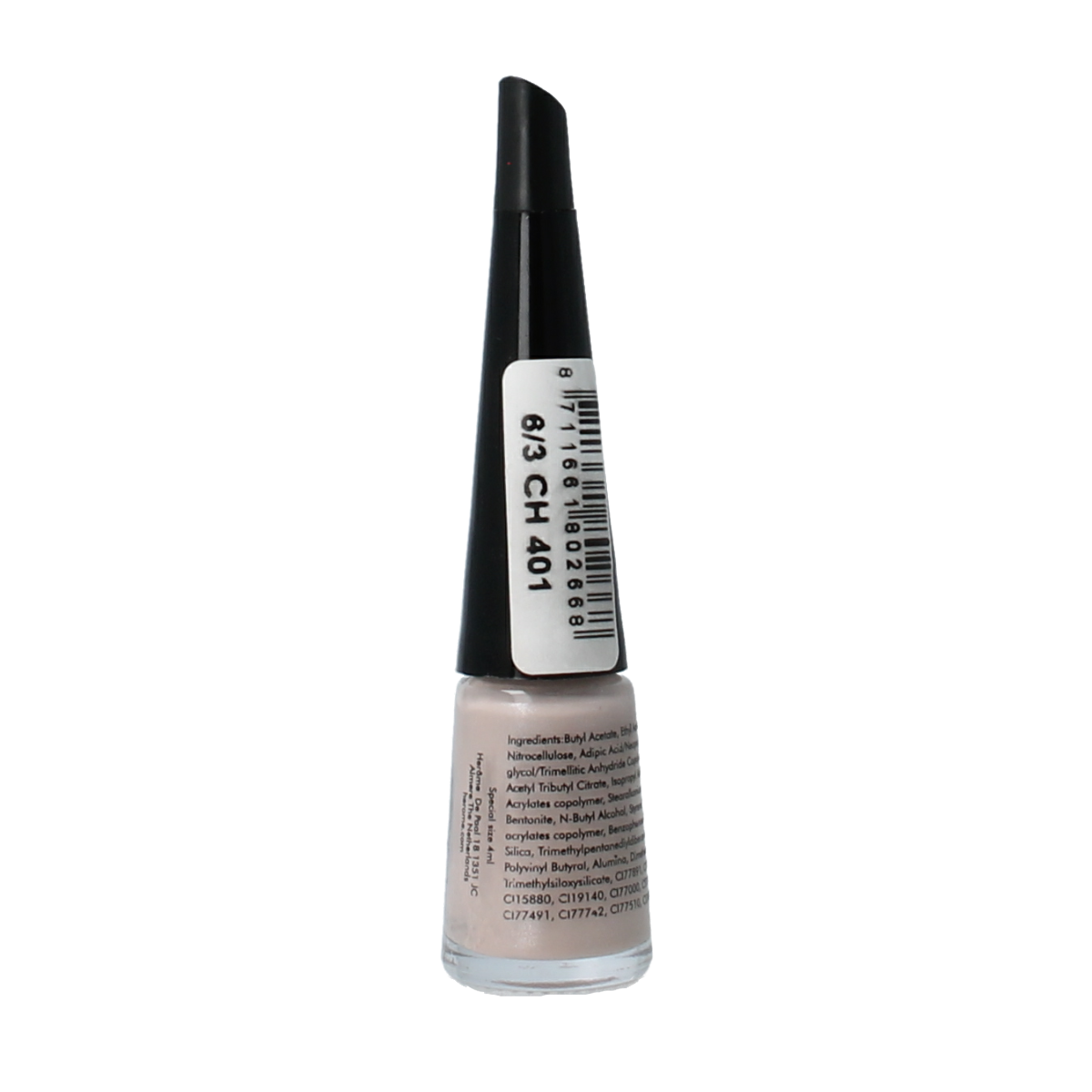 Herome Take Away Nail Colour Basic 6 in 4ml, a make-up product featuring a bright nail polish bottle with a black cap.