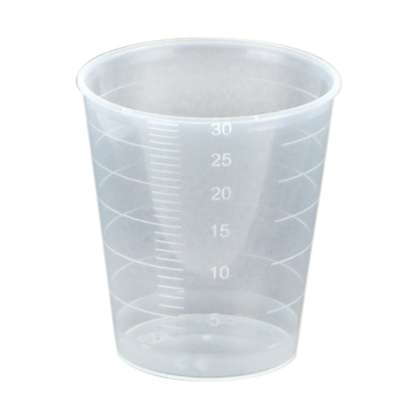 Blockland PP block cups, 25-30ml capacity, used for living and comfort, shown in a close-up image.
