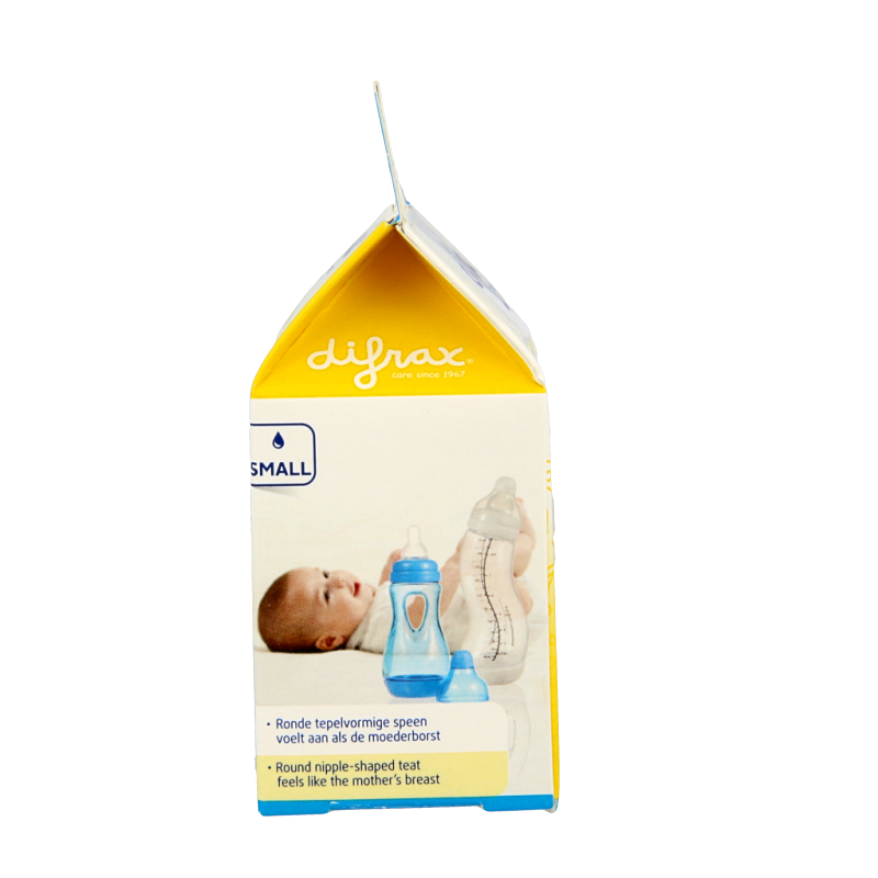 Difrax Flesspeen small 0+ natural 2 Stuks