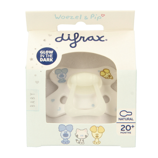 Difrax Fopspeen natural 20+ maanden Woezel & Pip 1.00 Stuks