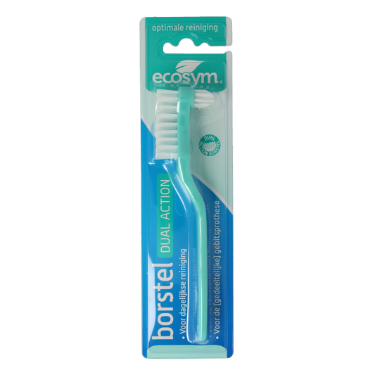 Ecosym Dagbehandeling gebitsborstel, a toothbrush with soft bristles, designed for daily oral care, shown in the image.