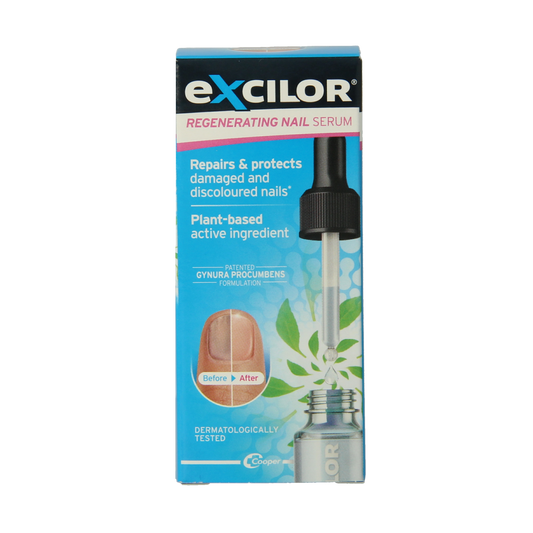 Excilor regenerating serum in 10ml bottle, a body care product with a sleek design and clear labeling, for skin rejuvenation.