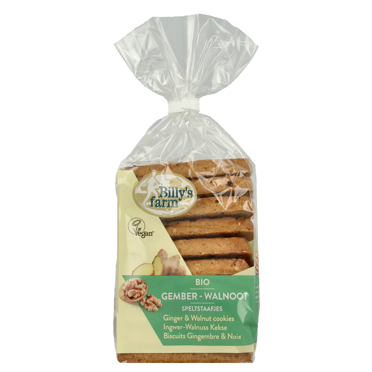 Billy's Farm Gember walnootstaafjes bio 175.00 Gram