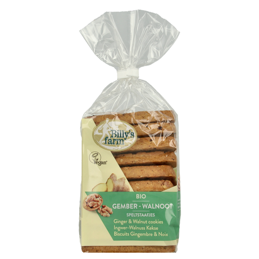 Billy's Farm Gember walnootstaafjes bio 175.00 Gram
