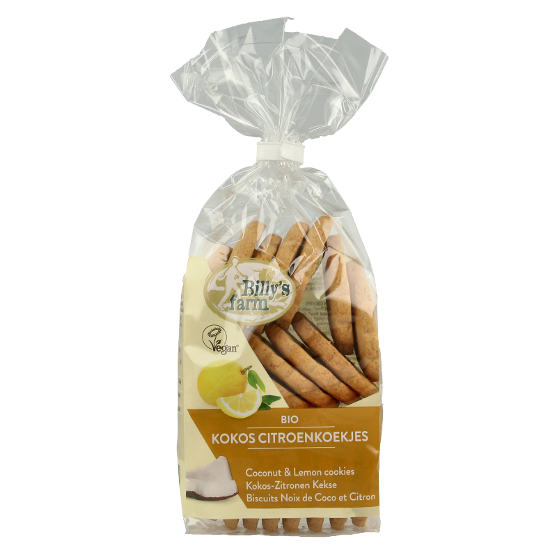 Billy's Farm Kokos citroenkoekjes bio 175 Gram