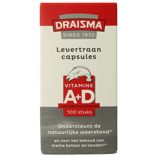 Draisma Vitamine A + D levertraan 100.00 Capsules