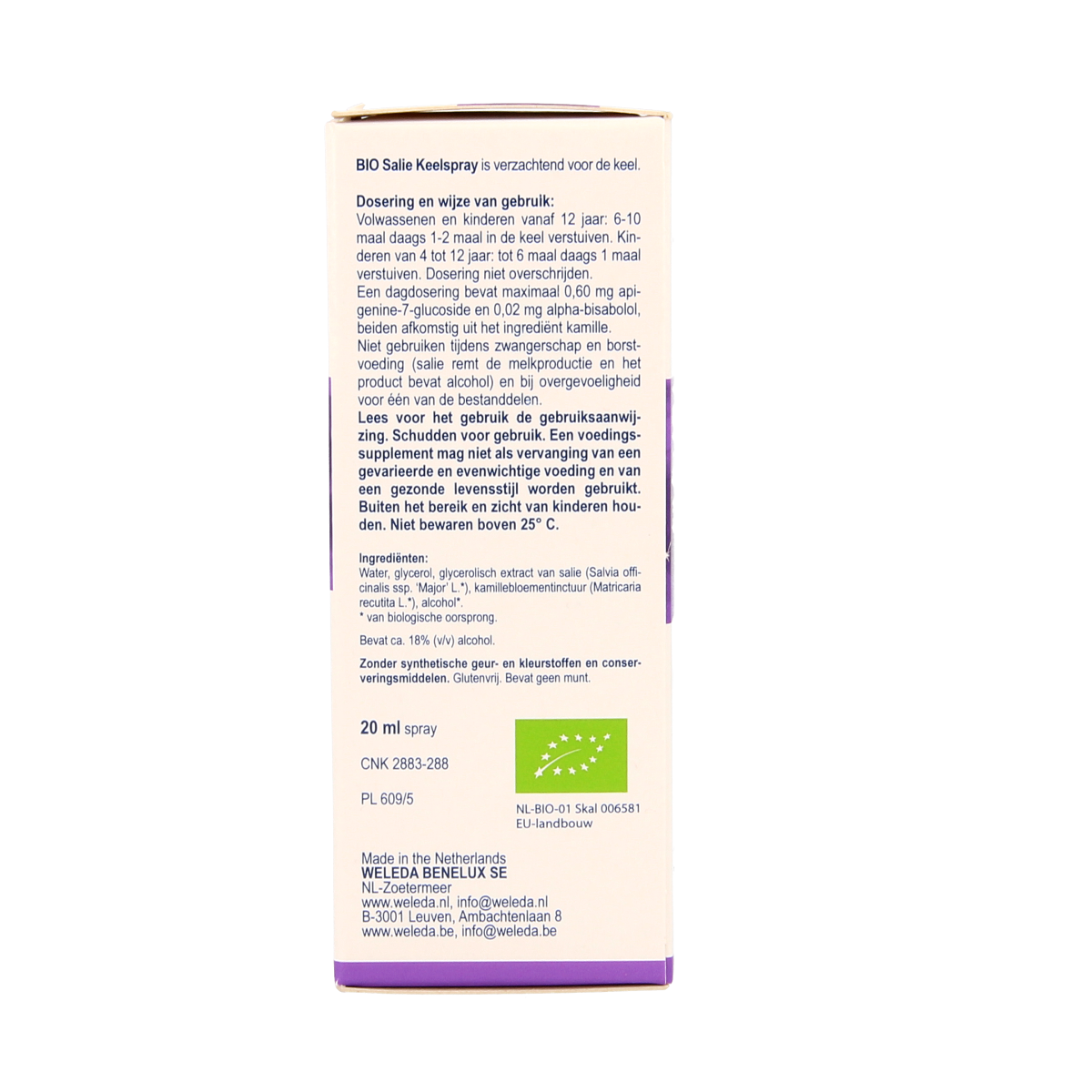 Weleda Salie keelspray bio 20.00 Milliliter