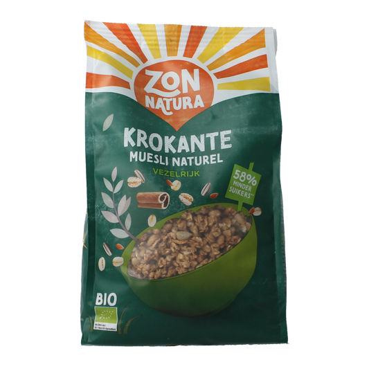 Zonnatura Krokante muesli naturel bio 375.00 Gram