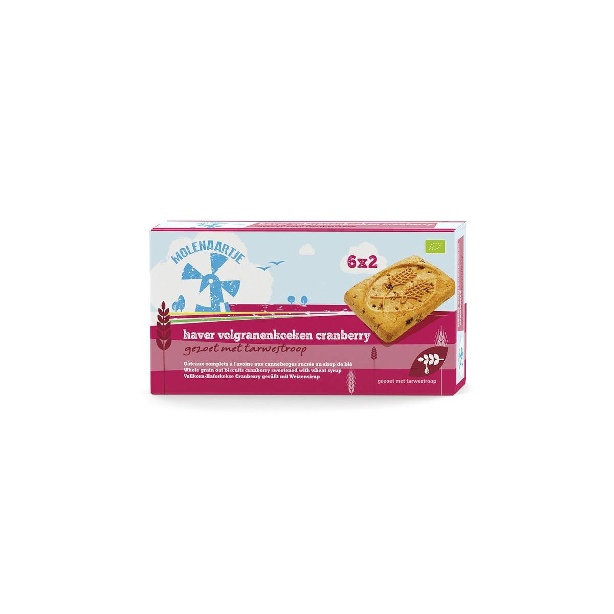 Molenaartje Haver volgranenkoeken cranberry bio 240.00 Gram
