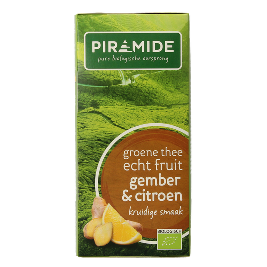 Piramide Groene thee met gember en citroen bio 20.00 Zakjes