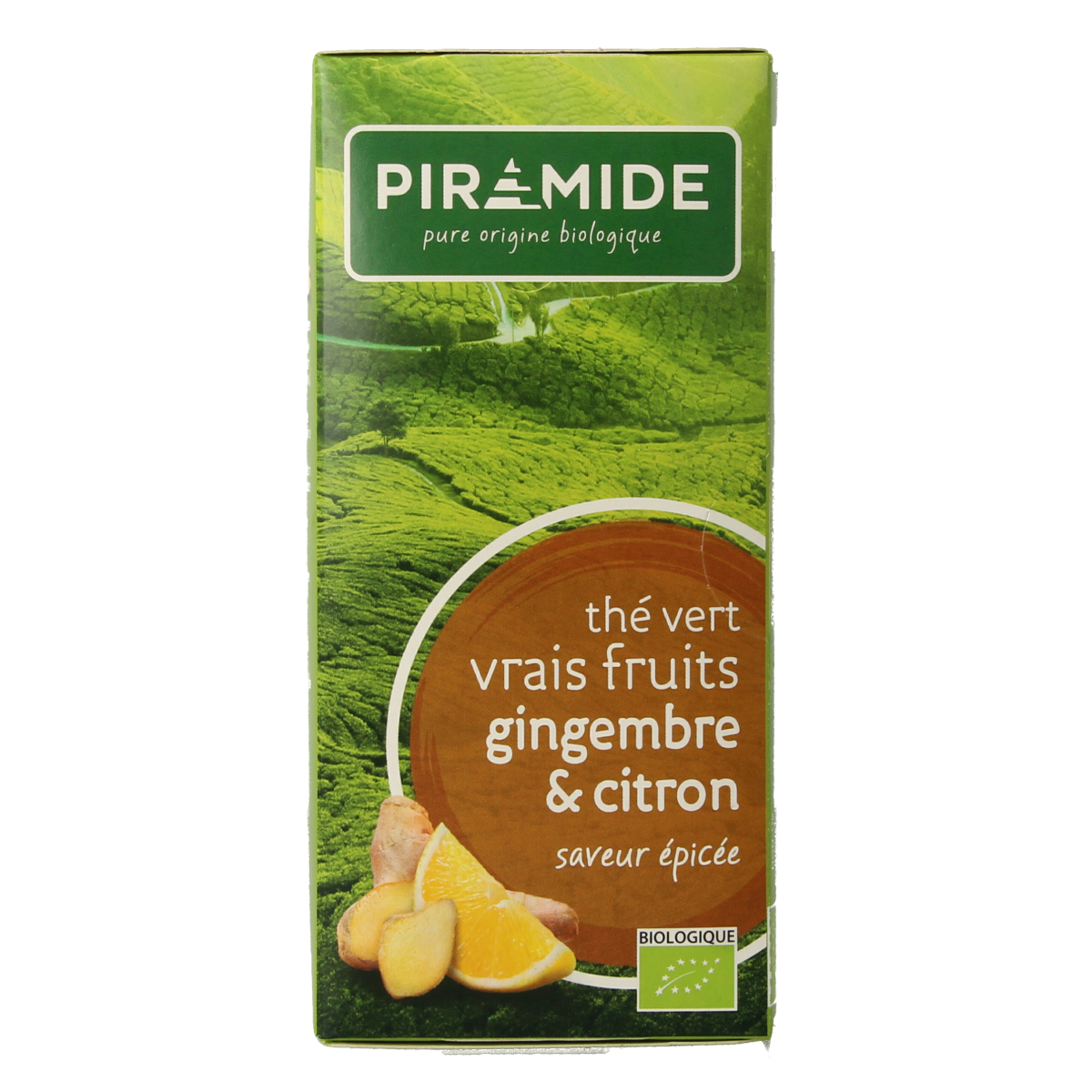 Piramide Groene thee met gember en citroen bio 20.00 Zakjes
