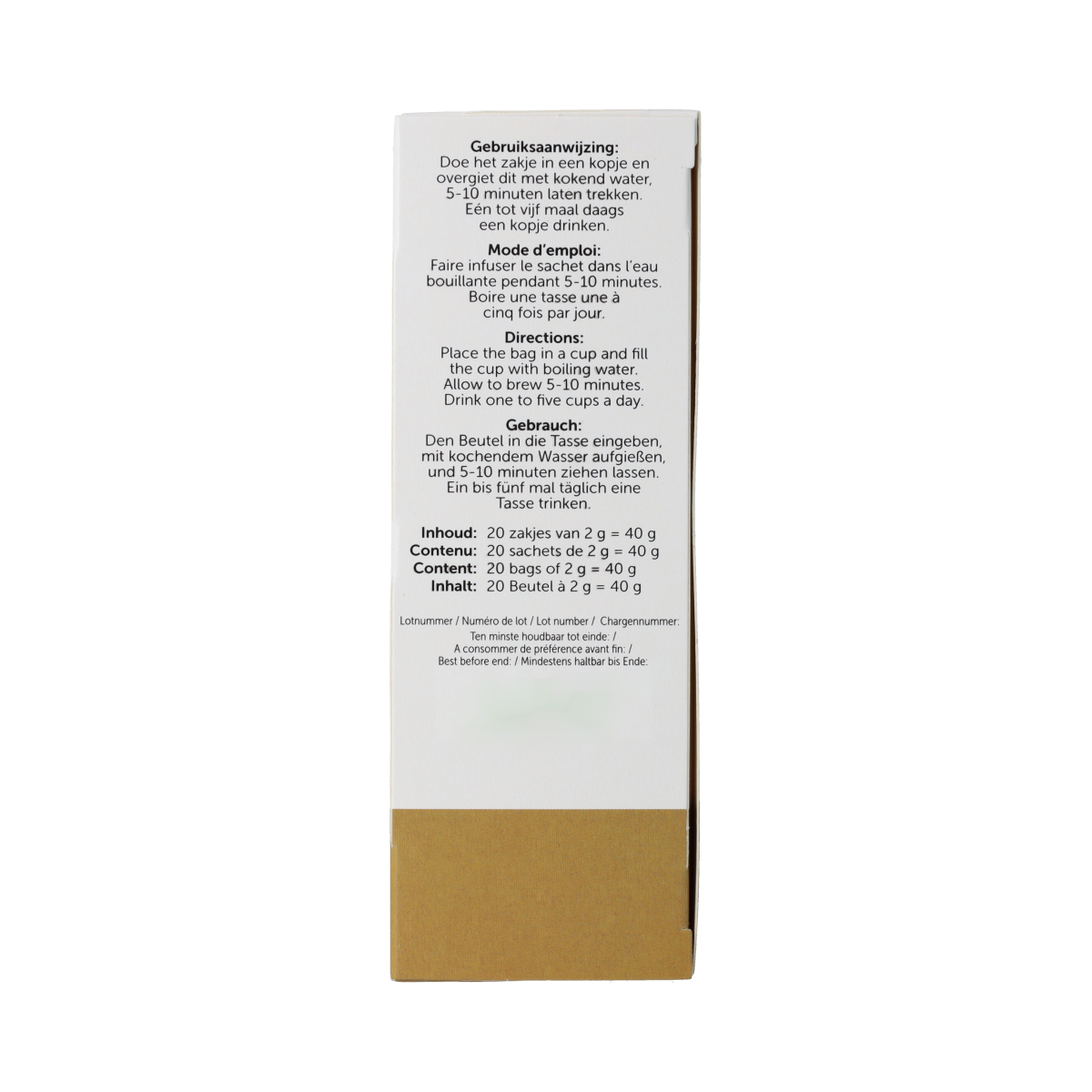 Jacob Hooy Gezonde Nachtrust thee in a box of 20 tea sachets, featuring herbal ingredients for a calming bedtime tea.