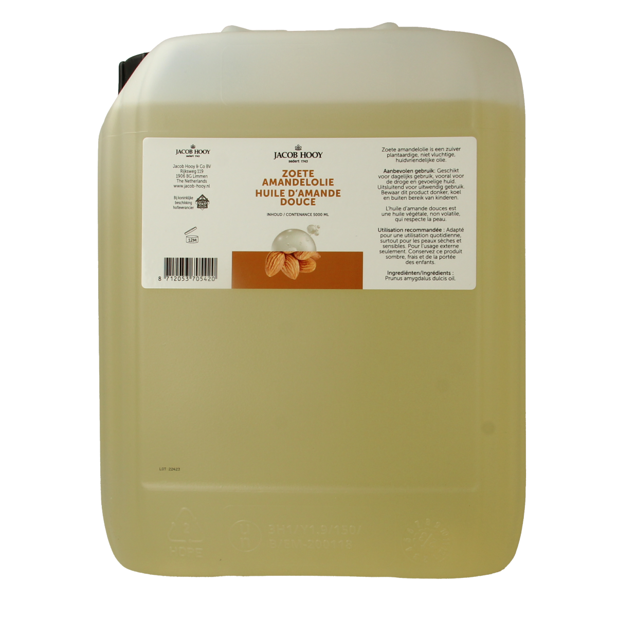 Jacob Hooy Amandelolie zoet  5000.00 Milliliter